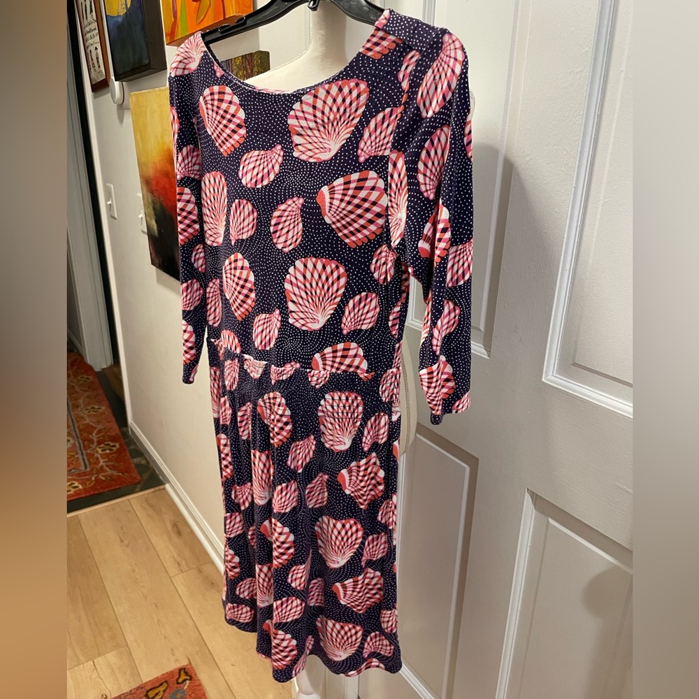 Lilly Pulitzer Navy and Pink Shell Pattern Dress
